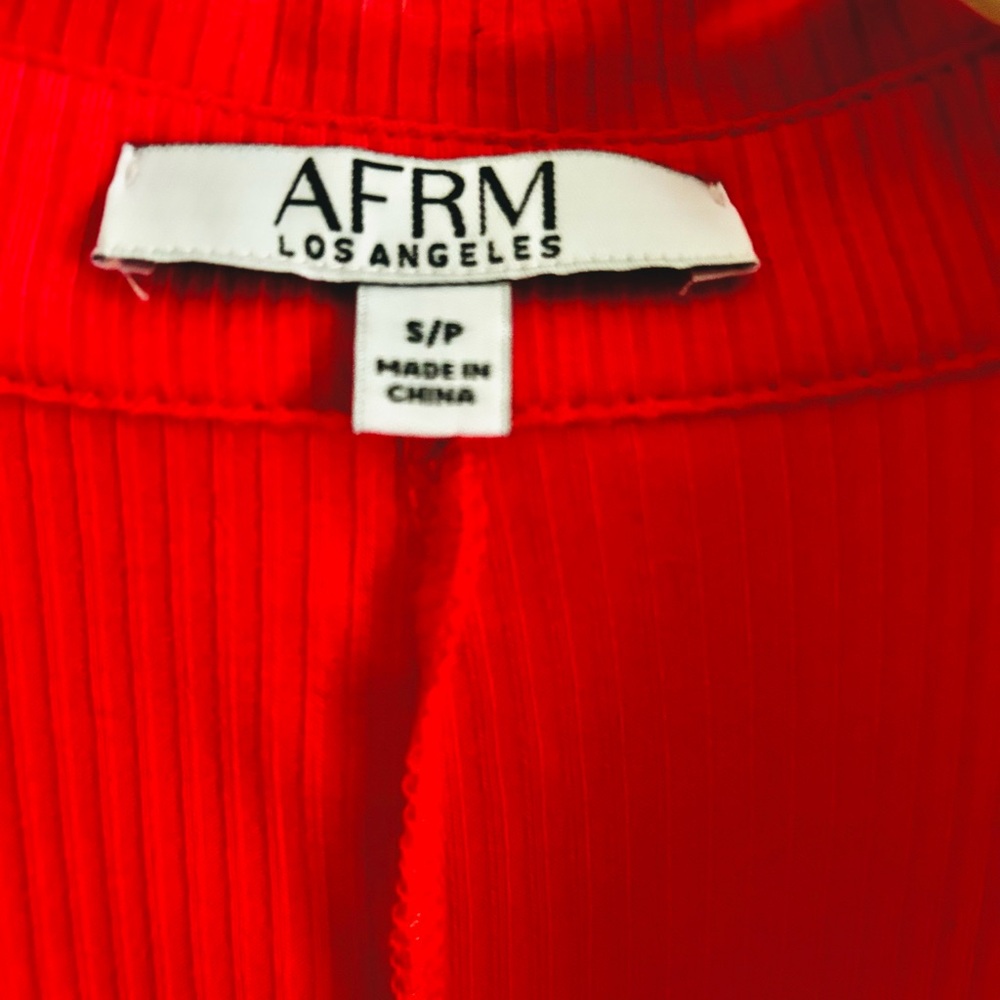 AFRM coral Button-Front Mini Dress - Picture 3 of 3